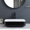 Modern Above Counter Ceramic Matte Black Vessel Sink