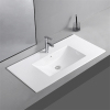 Bathroom rectangular thin edge counter basin ceramic vanity top wash basin