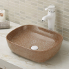 Vitreous china counter top bathroom sink without overflow