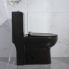 Ceramic Rimless Flush Matte Black Color One Piece Bathroom Toilet