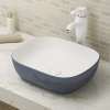 Vitreous china counter top bathroom sink without overflow