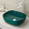 Vitreous china counter top bathroom sink without overflow