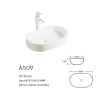 Oval porcelain bathroom wash basin