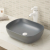 Vitreous china counter top bathroom sink without overflow