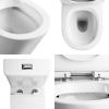 Ceramic Washdown Open Rimless Highly Efficient Dual-Flush Two Piece Toilet Bowl