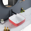 Matt Red Color Porcelain Small bathroom Sink