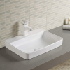 Vintage style square vessel bathroom sink and counter